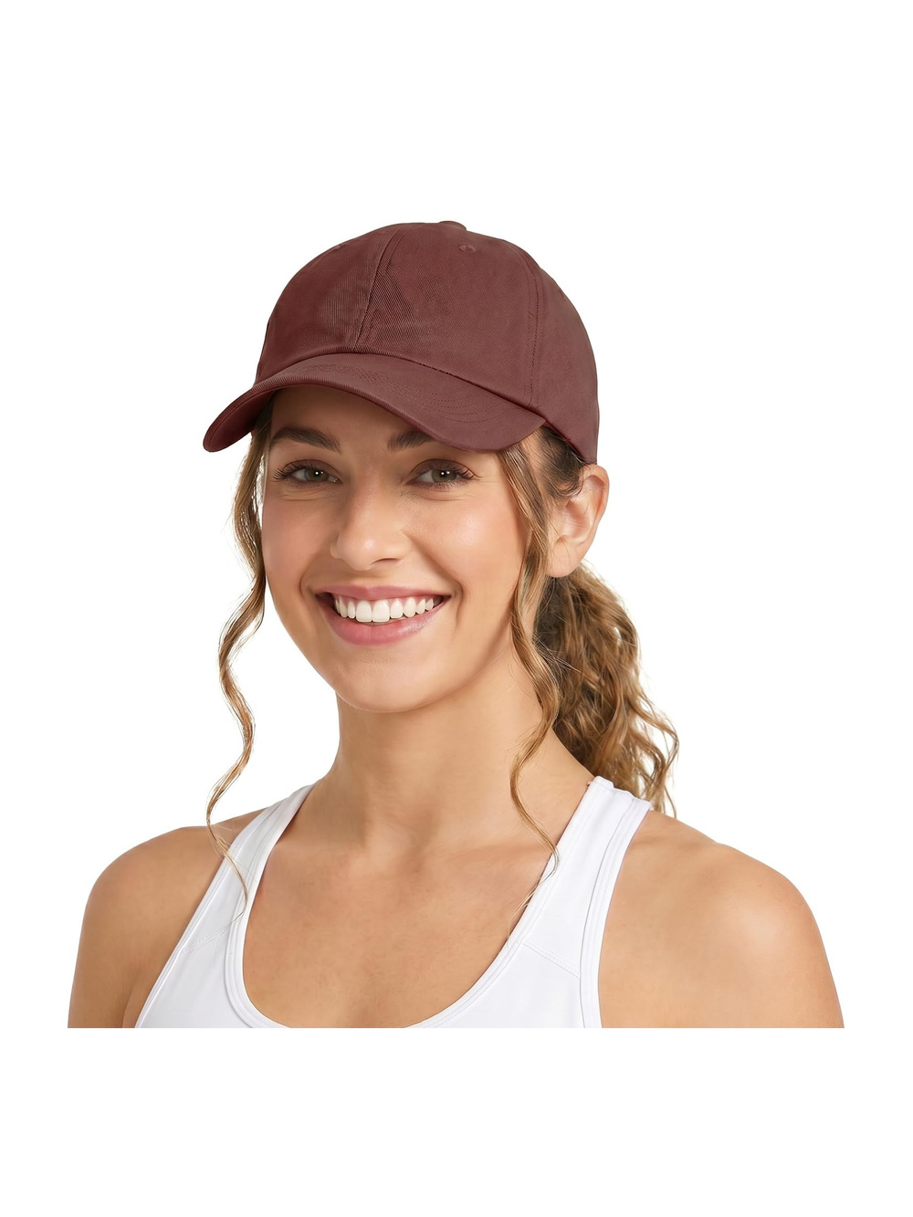 Womens Satin Lined Baseball Cap Washed Cotton | Coffee Brown | Size OS